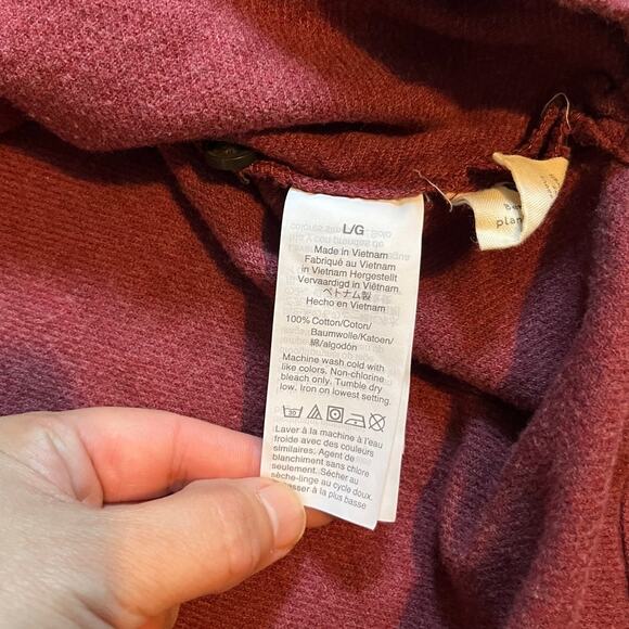 Madewell long sleeve button up maroon size large - Picture 5 of 5